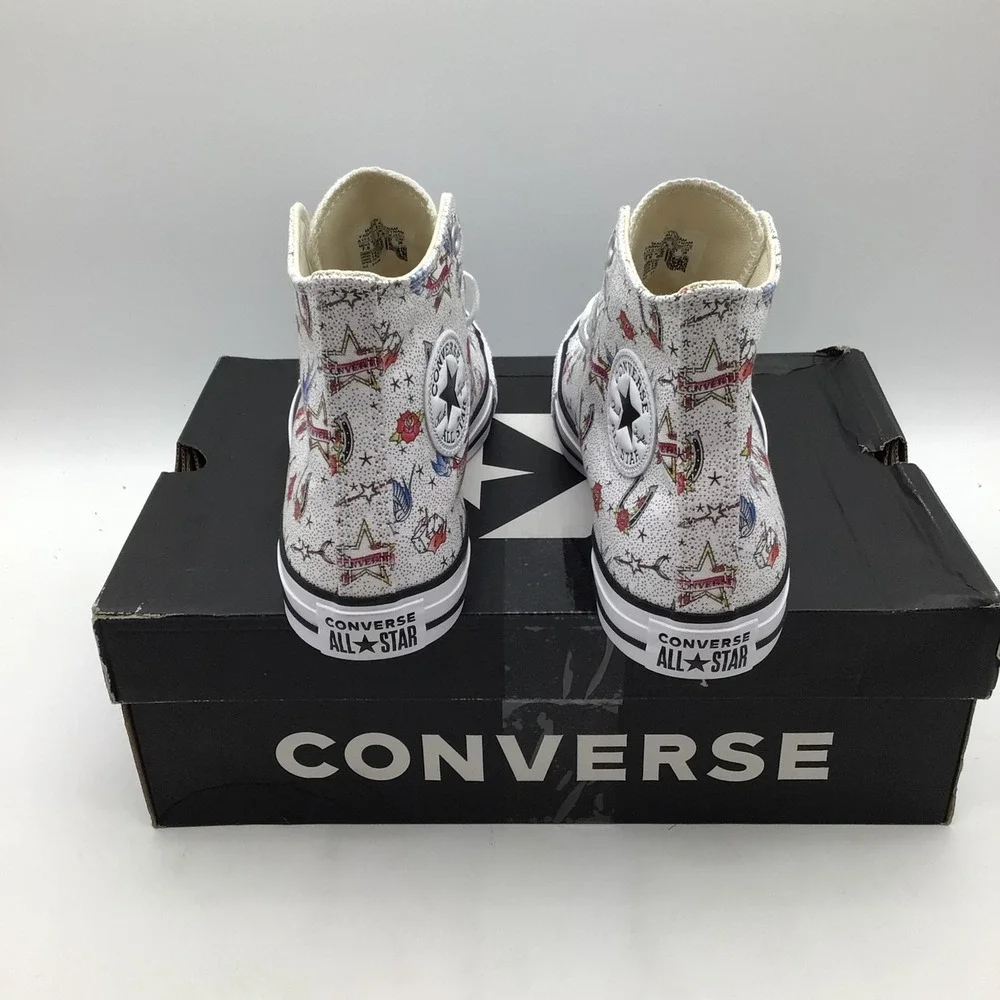 Converse Chuck Taylor All Star Tattoo Art High Top White A17212F Mens 7.5 NEW - Picture 4 of 6